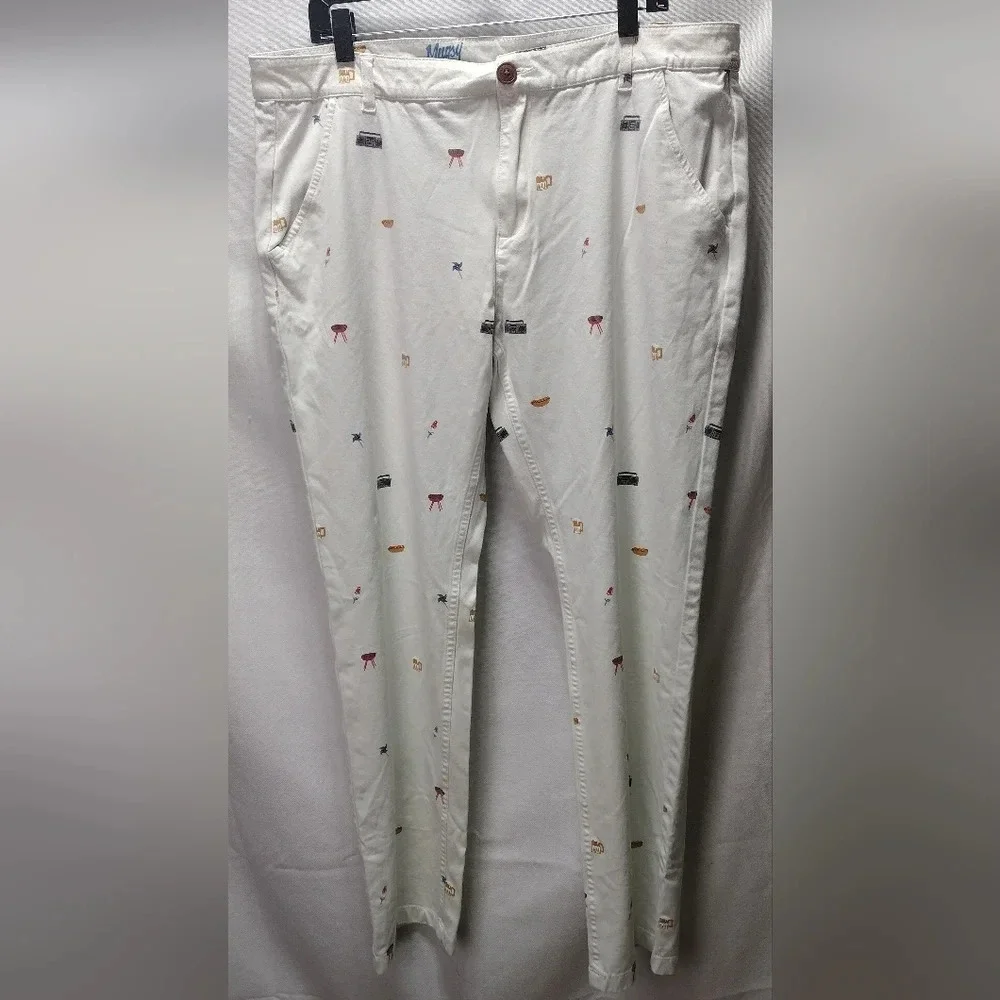 Mugsy Americanas Pants Mens Chino Slim Straight Cotton Stretch BBQ  Sz 40x30